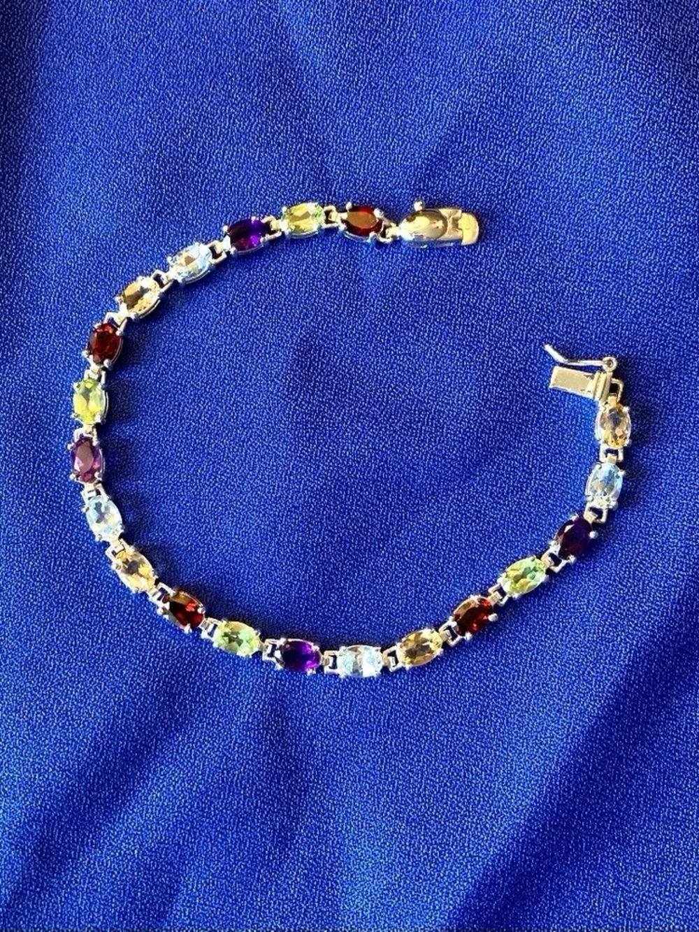 Multicolor Stone Silver Bracelet - Women Jewelry